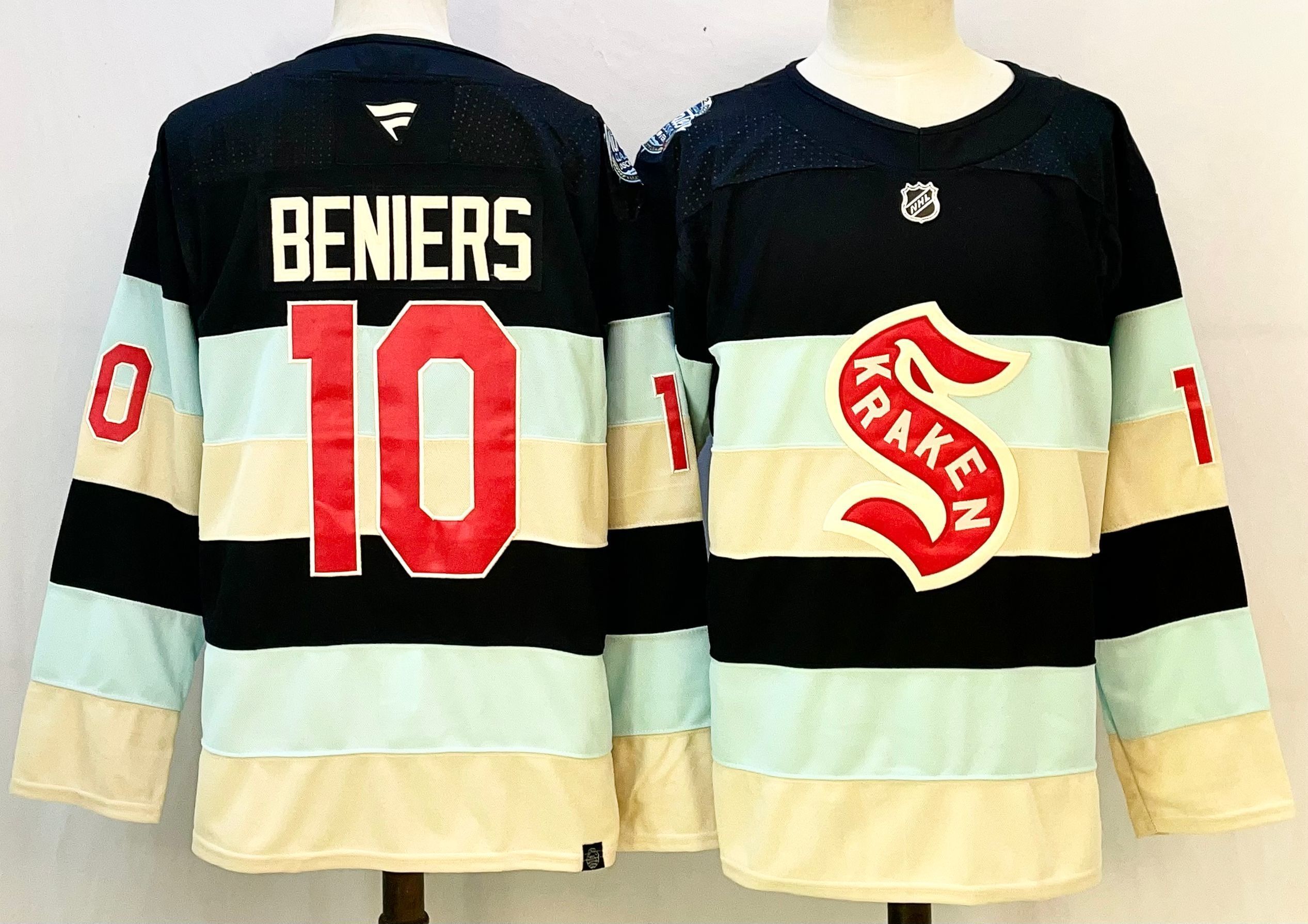 Men Seattle Kraken #10 Beniers Cream 2026 Adidias NHL Jersey style 001->chicago cubs->MLB Jersey
